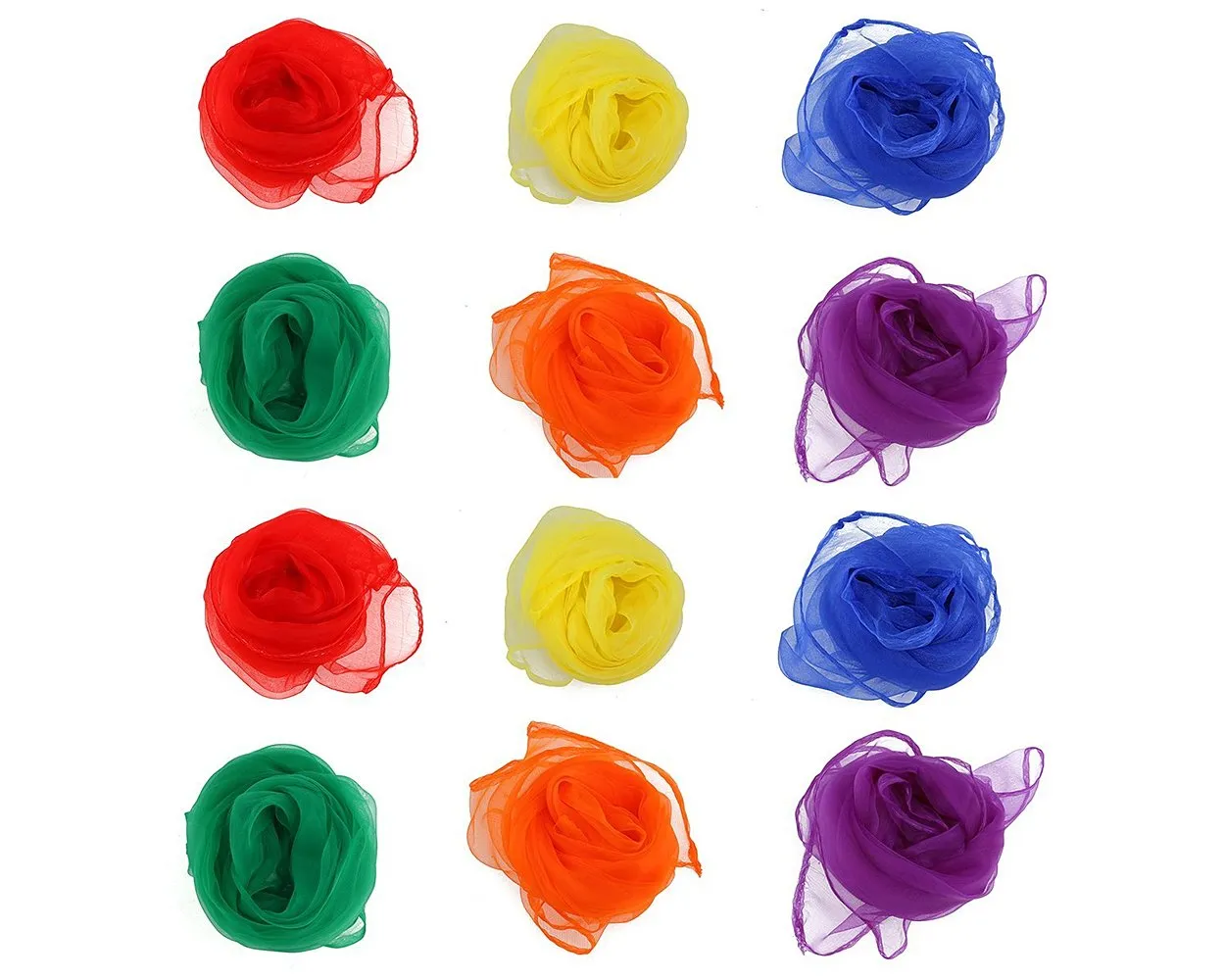 12 Pcs Juggling Scarves Square Dance Scarves Magic Scarves for Kids