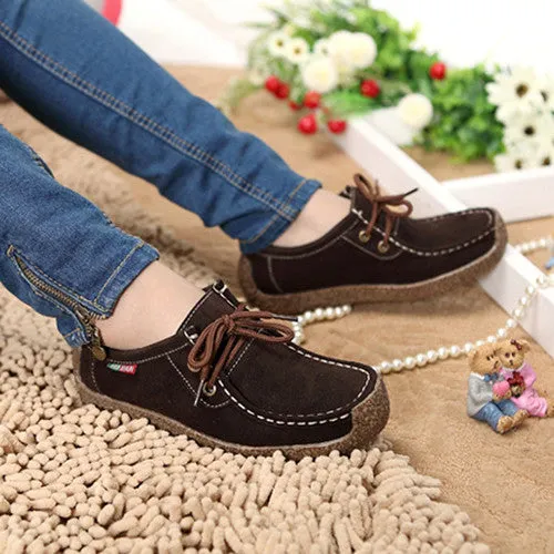 2017 New Fashion Woman Casual Shoes Wild Lace-up Women Flats Warm Comfortable Concise Woman Shoes Breathable Female Shoes aDT90