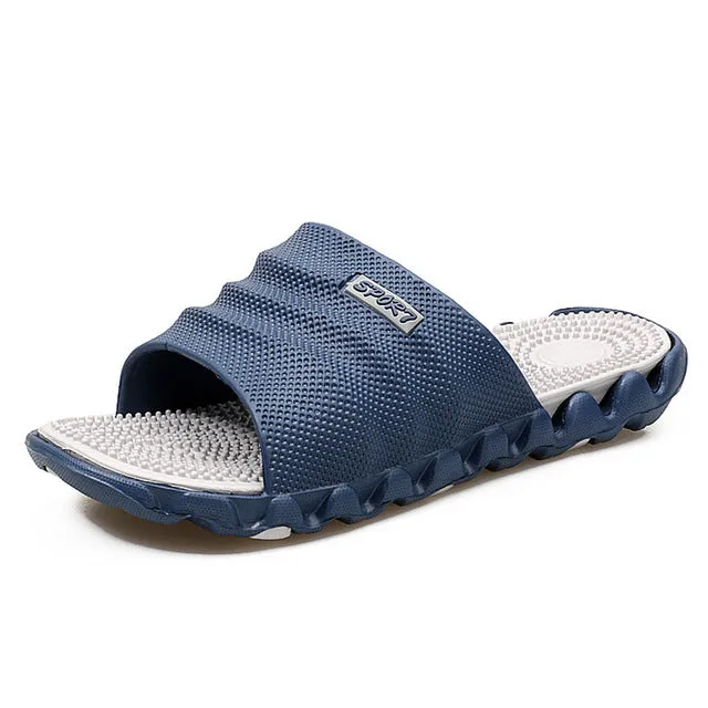 2017 Summer Slippers Men Casual Sandals Leisure Soft Slides IVI Plastic Indoor Acupoint Massage Slippers for Men