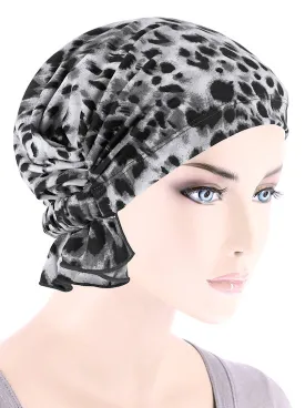 Abbey Cap Black Gray Leopard