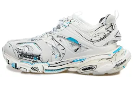 Balenciaga Track 1.0 Chunky Male Sneakers, White/Multicolor