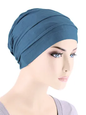 Bamboo Pleated Cap Indigo Blue