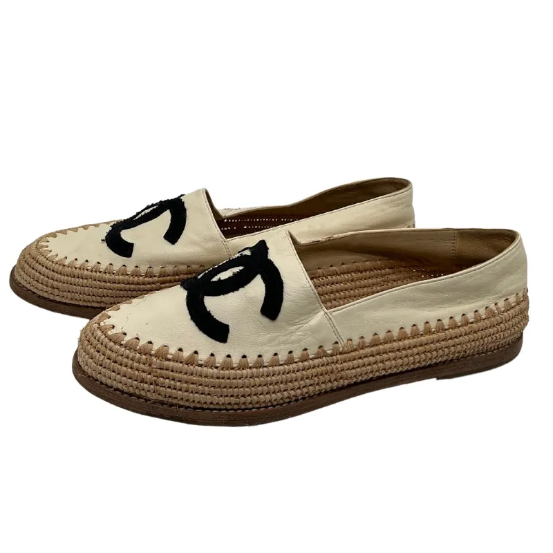 Chanel CC Woven Raffia Espadrilles