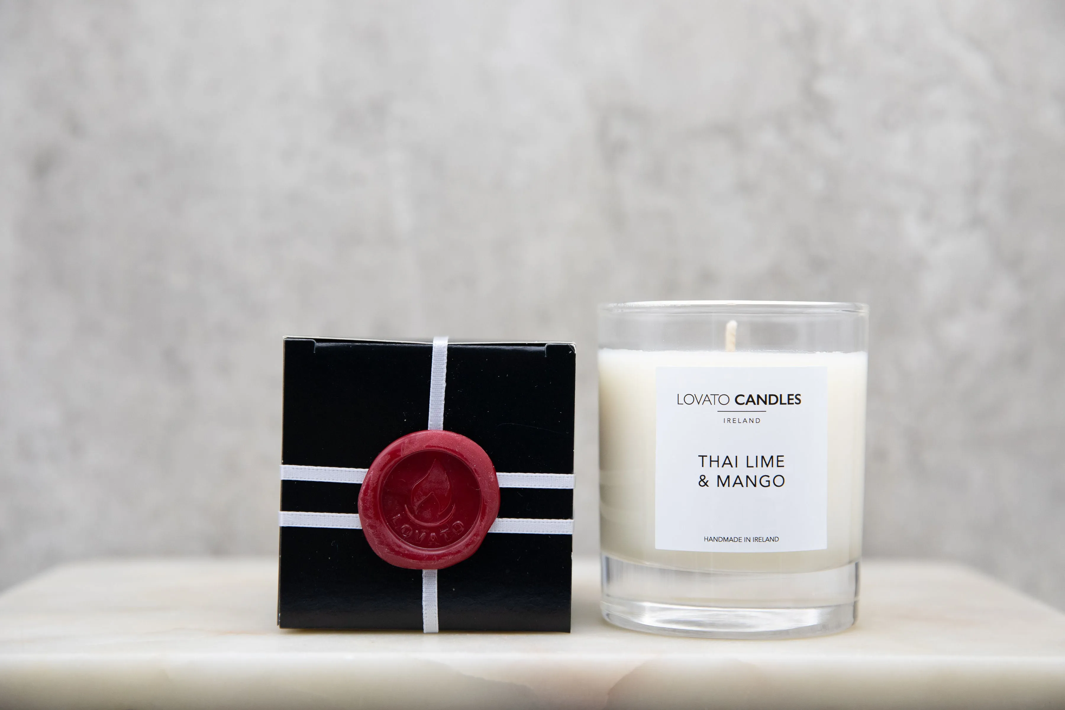 Clear Scented Candle with Luxury Black Box - Thai Lime & Mango