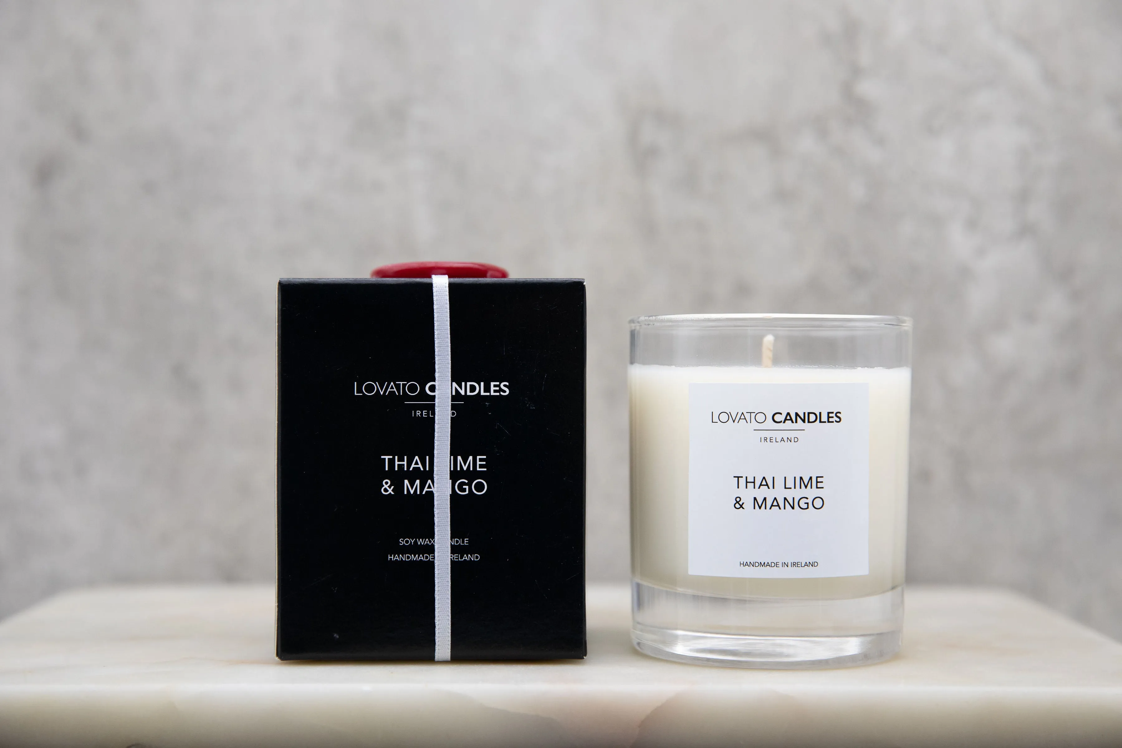 Clear Scented Candle with Luxury Black Box - Thai Lime & Mango