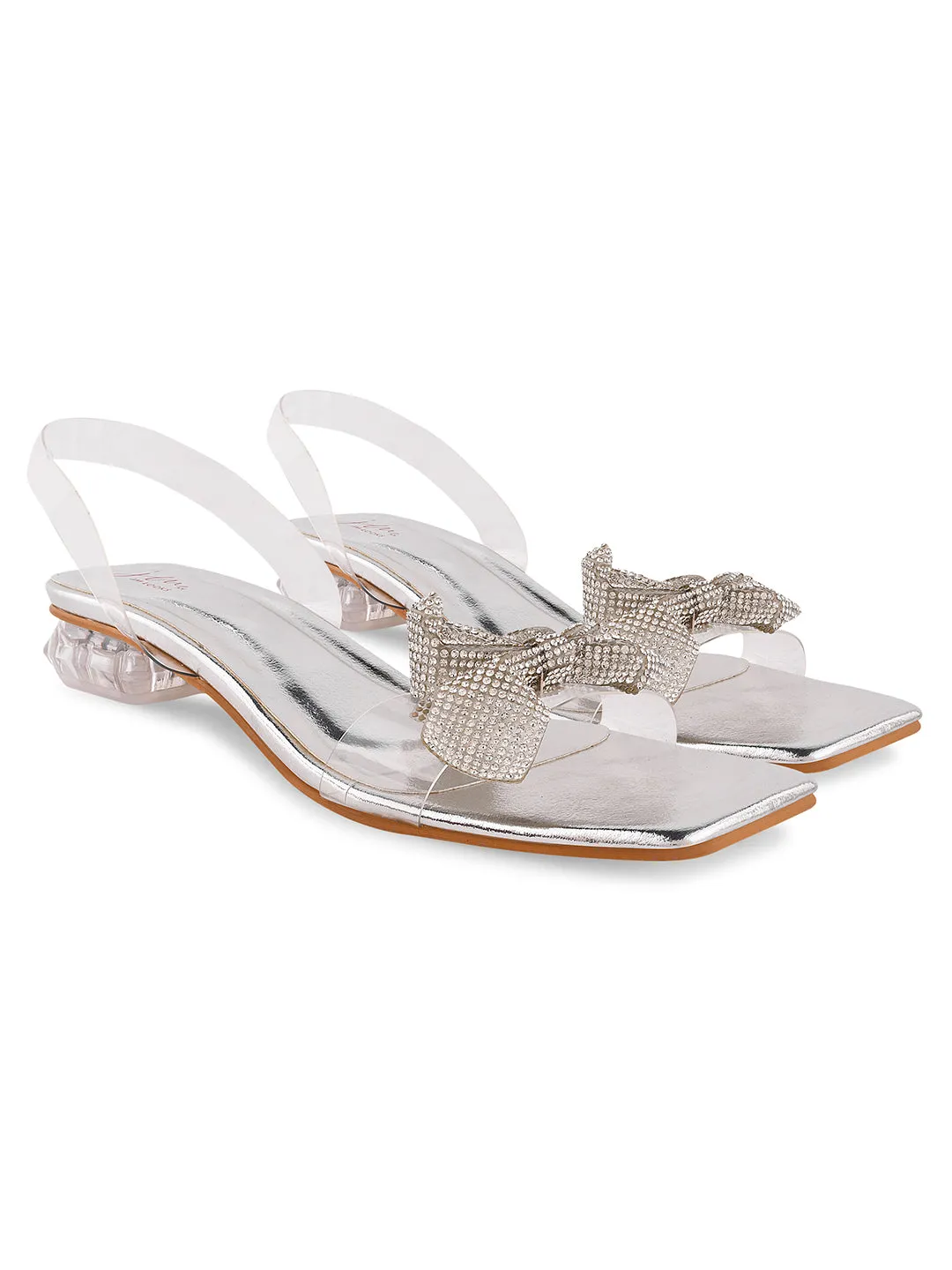 Crystal Bow Slingback Sandals