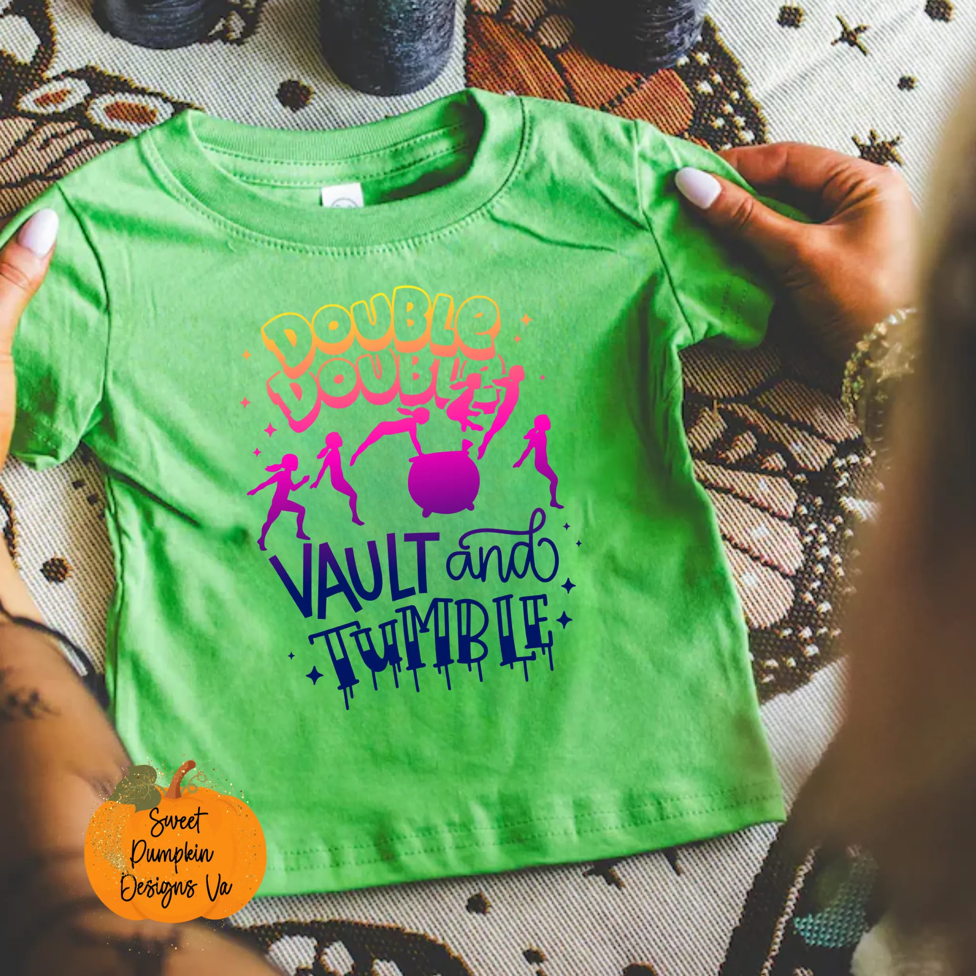 Double Double Vault and Tumble Halloween Gymnastics Shirt for Kids