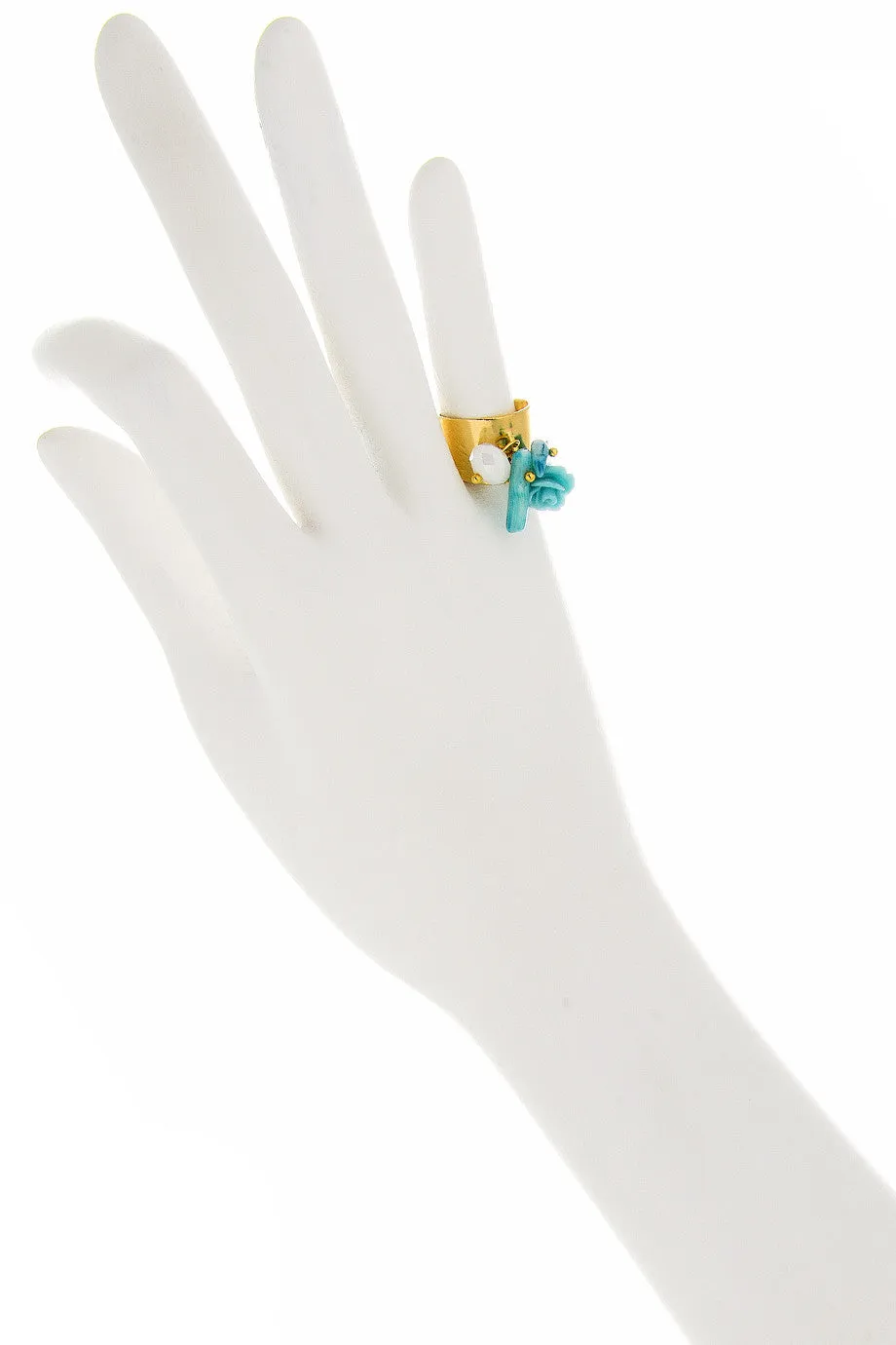 FABIO TOSI ROSE Turquoise Chevalier Ring