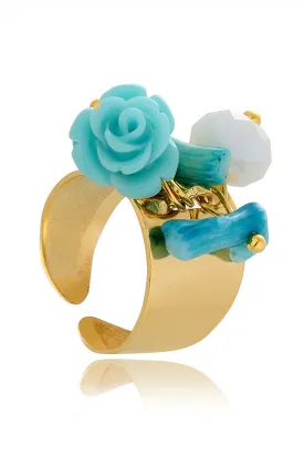 FABIO TOSI ROSE Turquoise Chevalier Ring