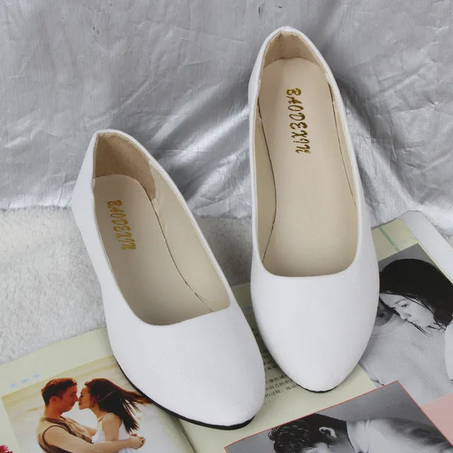 Fashion trend simple sweet classic candy colors women new fashion casual high-end flock flats boat cute girls flats office shoes