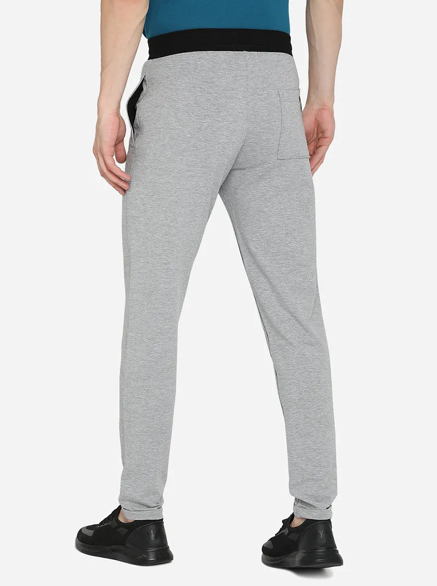 Grey Melange Solid Regular Fit Track Pant | JadeBlue