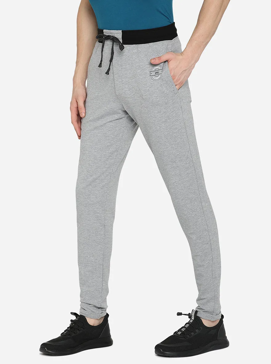 Grey Melange Solid Regular Fit Track Pant | JadeBlue