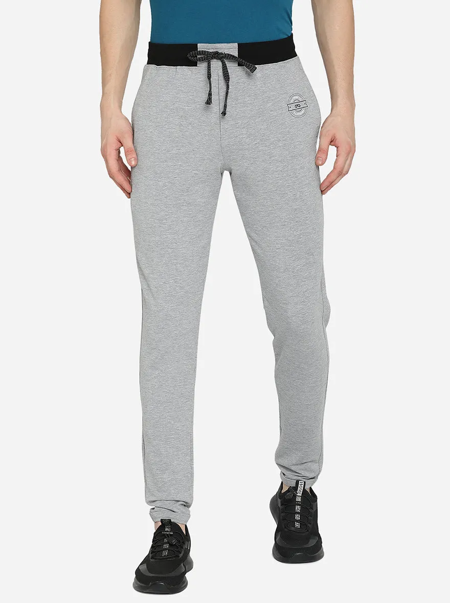 Grey Melange Solid Regular Fit Track Pant | JadeBlue