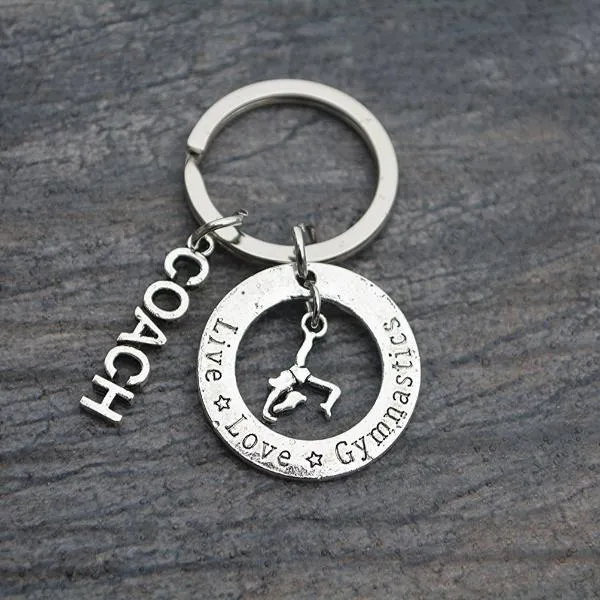 Gymnastics Coach Keychain & Card Gift Set