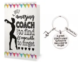 Gymnastics Coach Keychain & Card Set