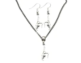 Gymnastics Necklace & Earrings Set