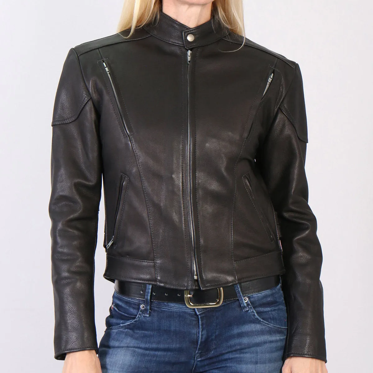 Hot Leathers JKL5001 USA Made Ladies Vented Black Leather Jacket