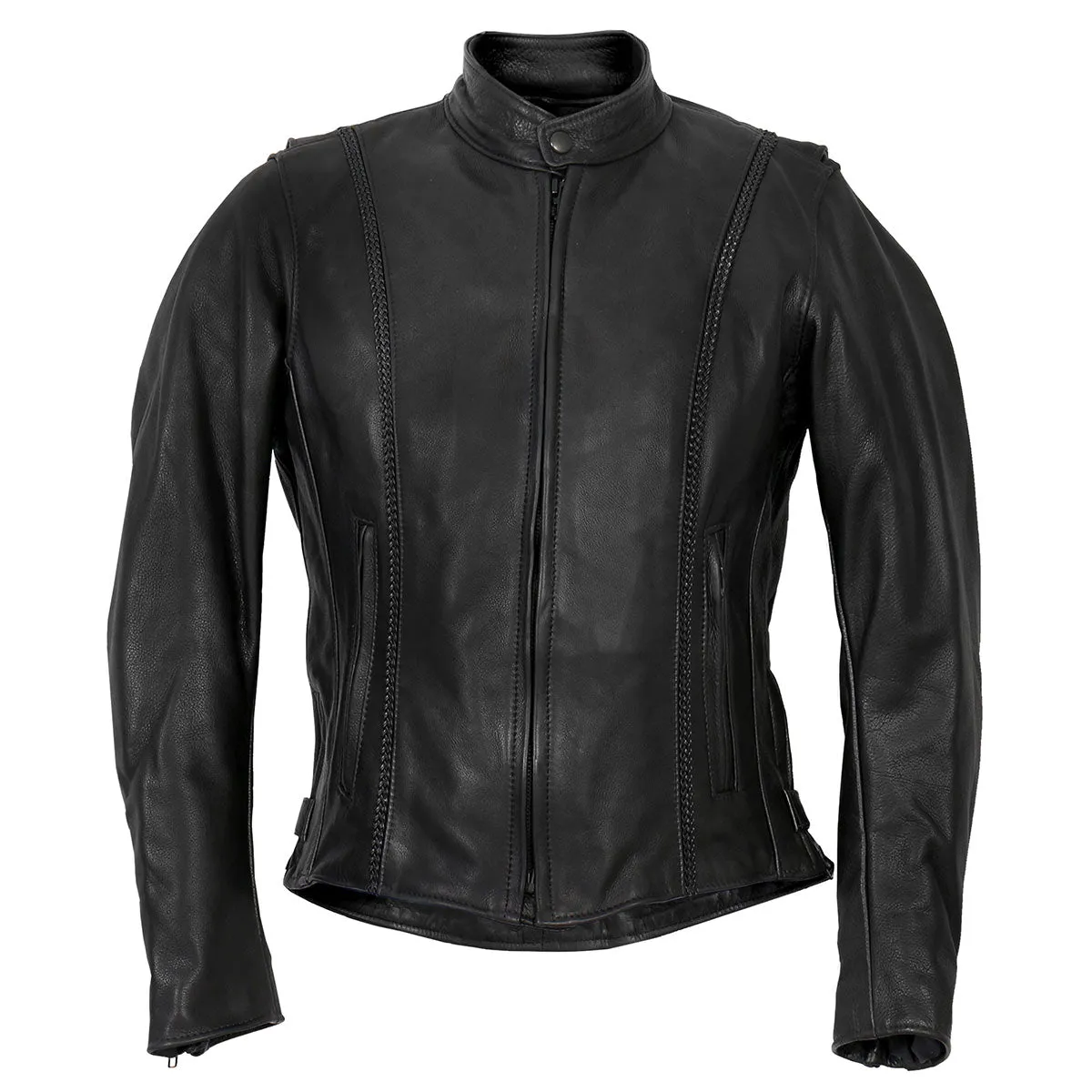 Hot Leathers JKL5002 USA Made Ladies Clean Cut Black Leather Jacket