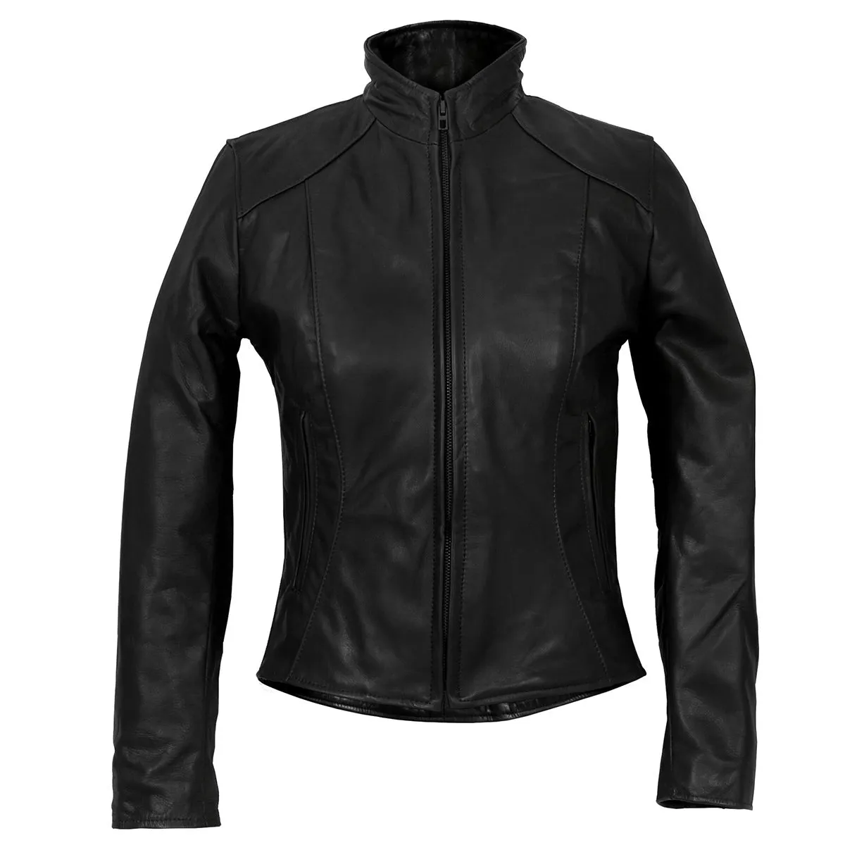 Hot Leathers JKL5003 USA Made Women's Black Clean Cut Leather Jacket