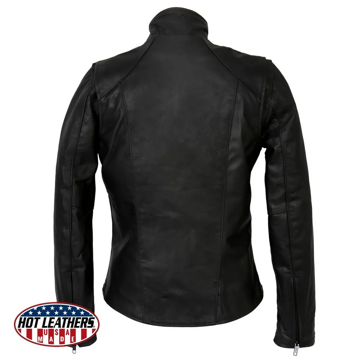 Hot Leathers JKL5003 USA Made Women's Black Clean Cut Leather Jacket