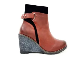 Isabel Wine Wedge Bootie