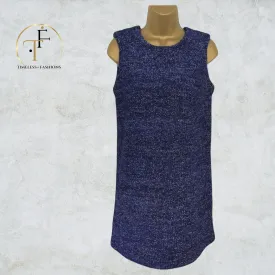 Maje Robe Trapeze Marine Blue Sleeveless Dress UK 8 US 4 EU 36 BNWT RRP £289