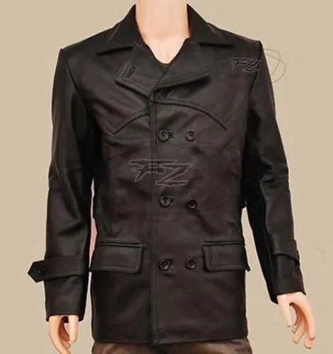 MEN'S Dr Who TV Series Eccleston Black Leather Jacket/Coat