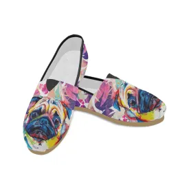 Pug flower Art  Women's Casual Shoes