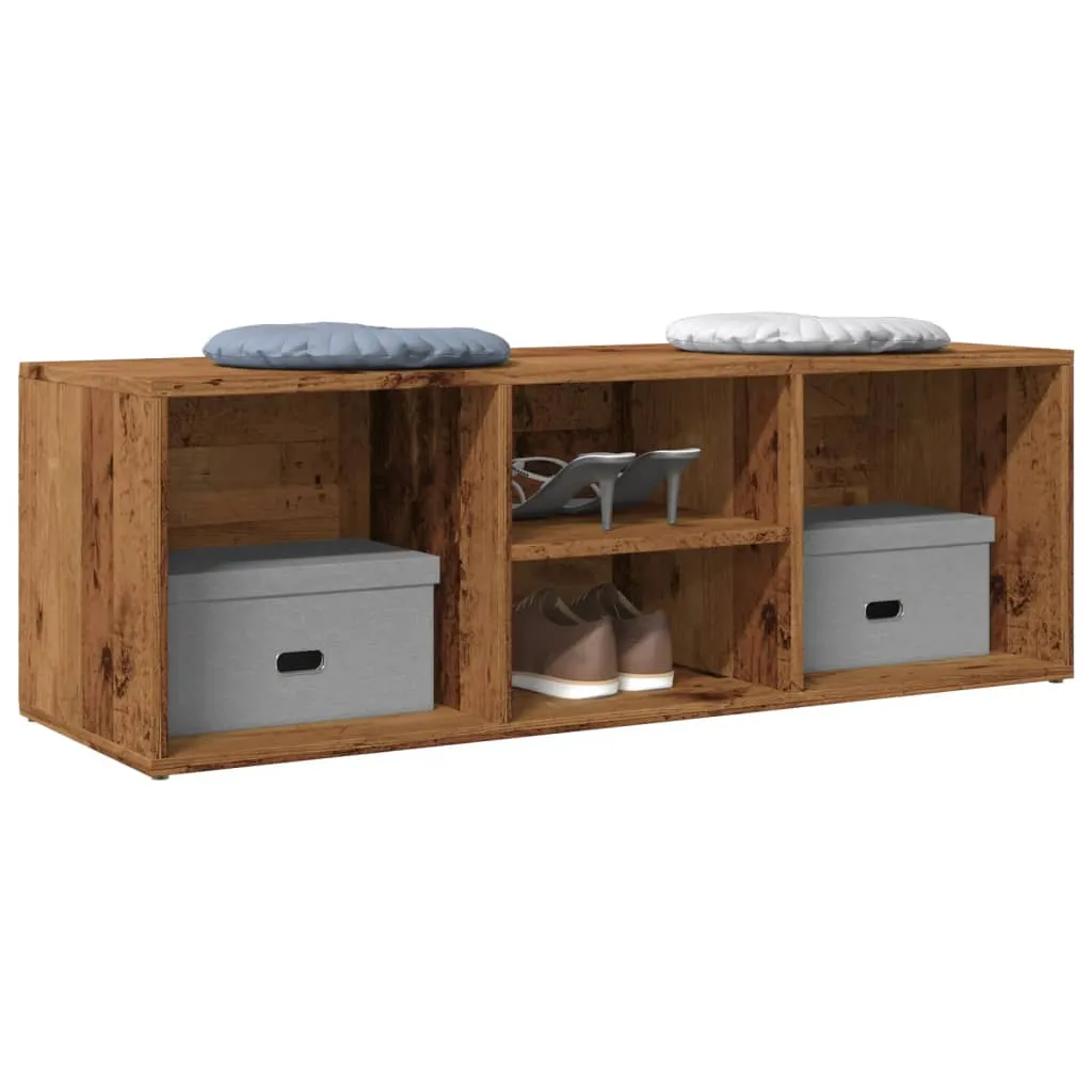 Shoe Storage Bench Old Wood 105x35x35 cm Engineered Wood