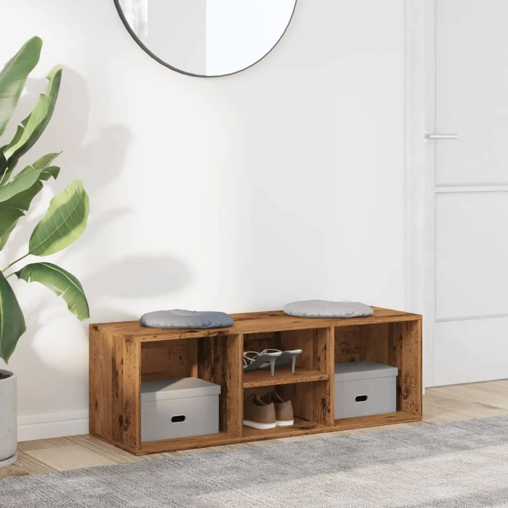 Shoe Storage Bench Old Wood 105x35x35 cm Engineered Wood