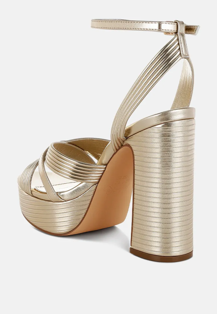 Socialite Metallic Ankle Strap Heel Sandals