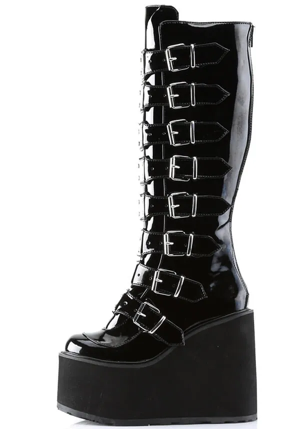 SWING-815 [Black Patent] | PLATFORM BOOTS [PREORDER]