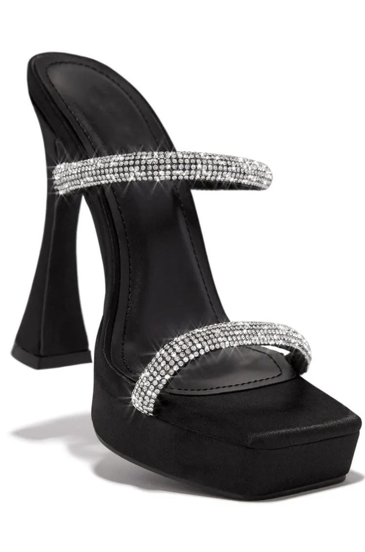 Toleet Rhinestone Square Toe Heels