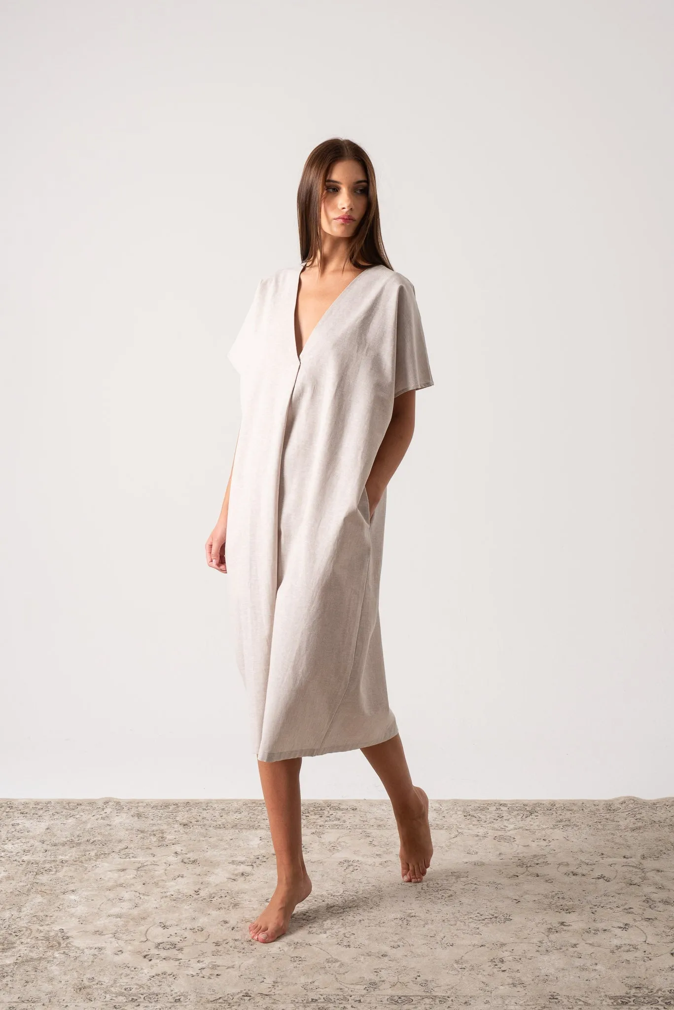 Vacanza Linen Kaftan Natural