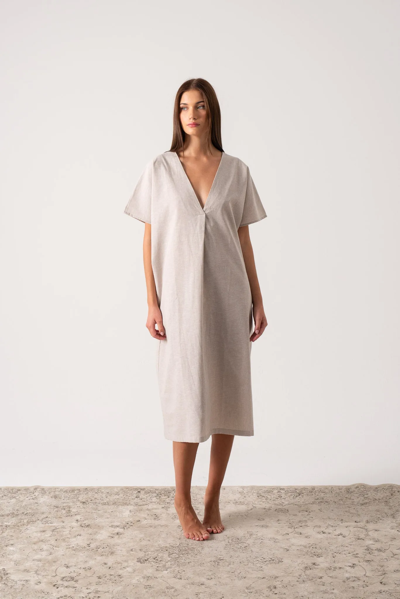 Vacanza Linen Kaftan Natural