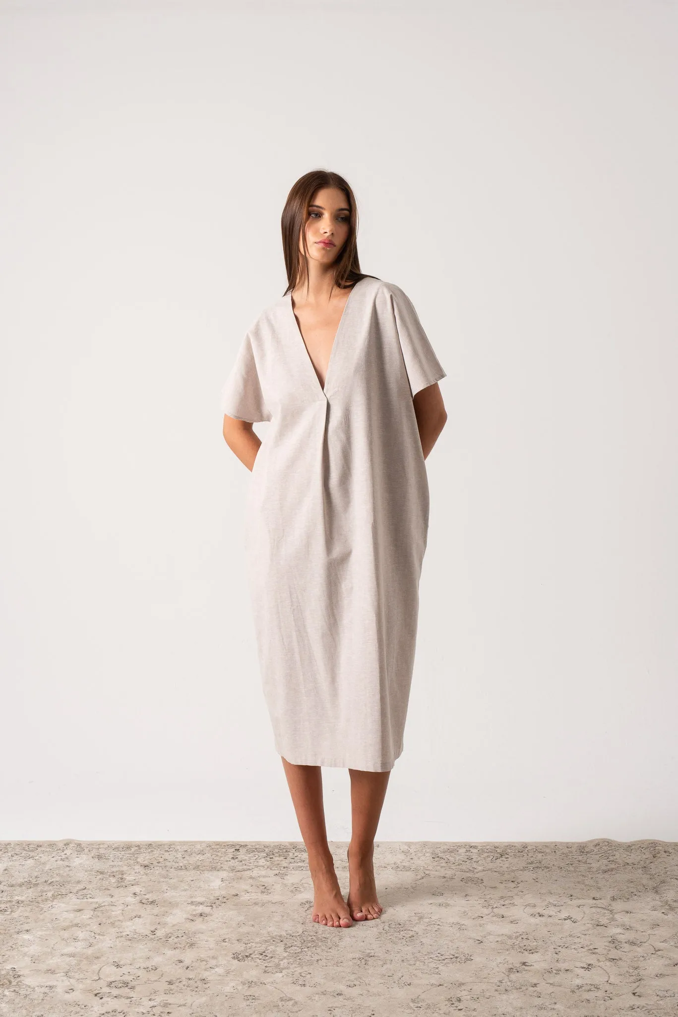 Vacanza Linen Kaftan Natural