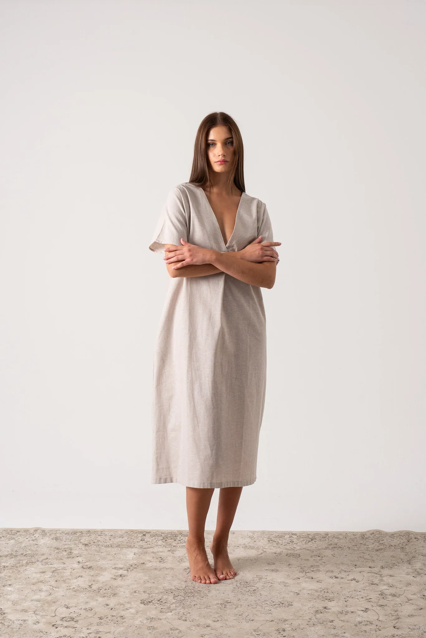 Vacanza Linen Kaftan Natural