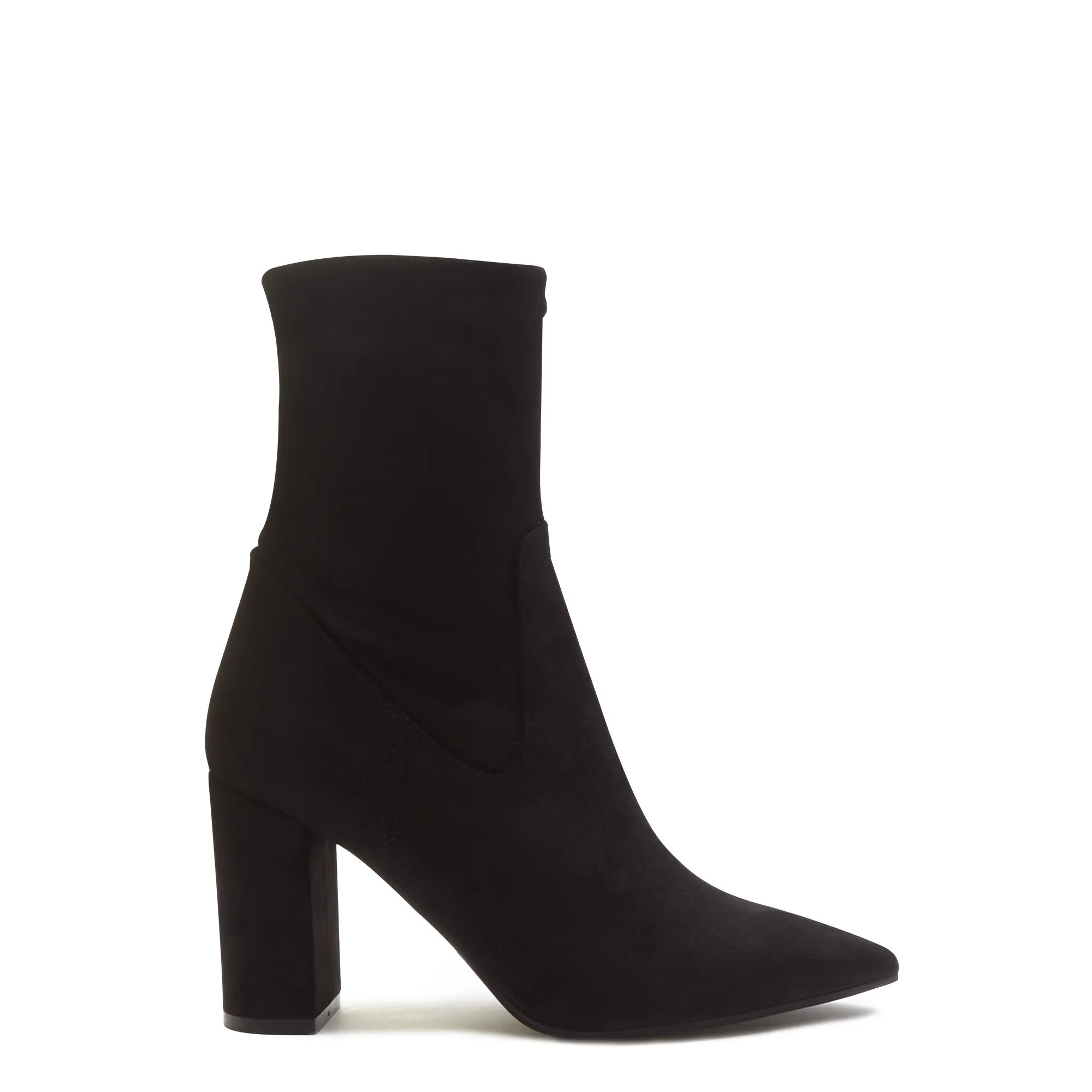 Vendôme Fem black nylon stretch suede heels