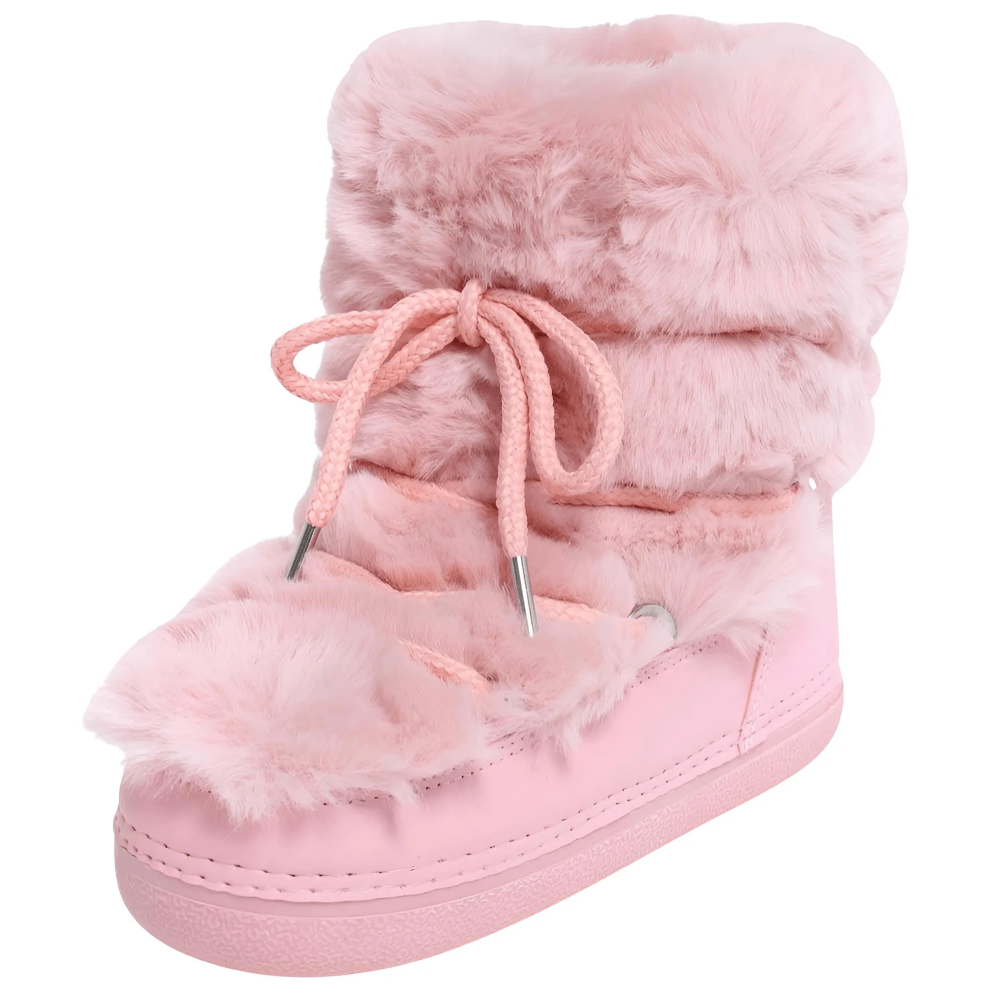 Winter Faux Fur Boots Snow Boots Women Fluffy Fuzzy Furry Faux Fur Boots Middle Calf Platform Pink Black White Furry Boots