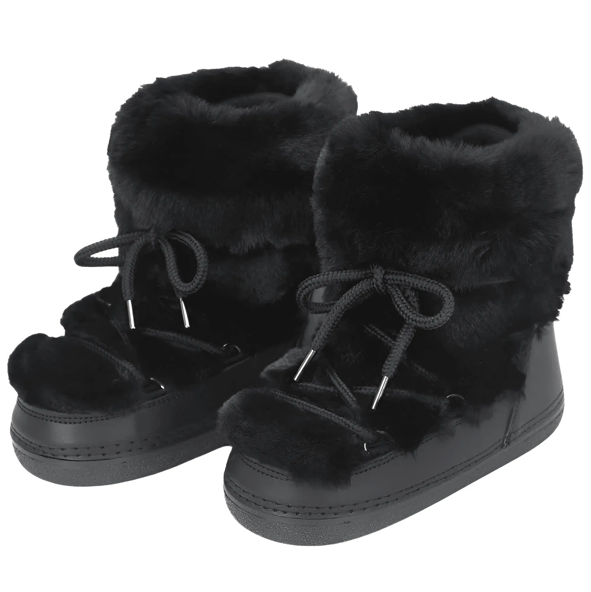 Winter Faux Fur Boots Snow Boots Women Fluffy Fuzzy Furry Faux Fur Boots Middle Calf Platform Pink Black White Furry Boots